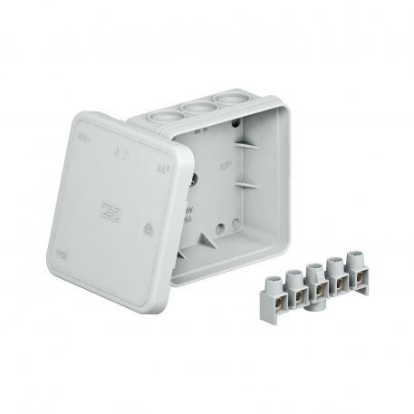 Junction box A 11 with terminal strip 75x75x35 | 12 | IP55 | 12 entries for cable diameter 5–14 mm | Light grey; RAL 7035