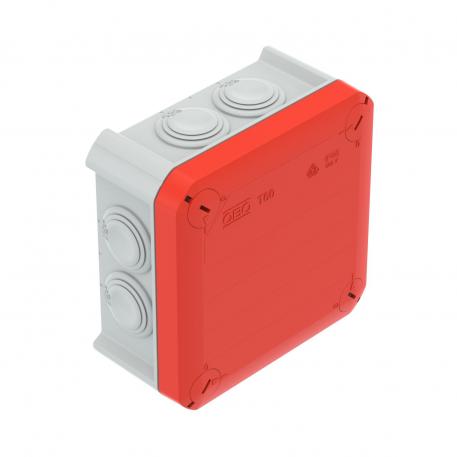 Junction box T 60, plug-in seal 100x100x48 | 7 | IP66 | 7 x M25 | Grey / red