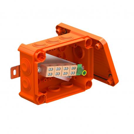 FireBox T100 with plug-in seals, double terminals 136x102x57 | 10 | IP66 | 8x M25 2x M32 | Pastel orange; RAL 2003