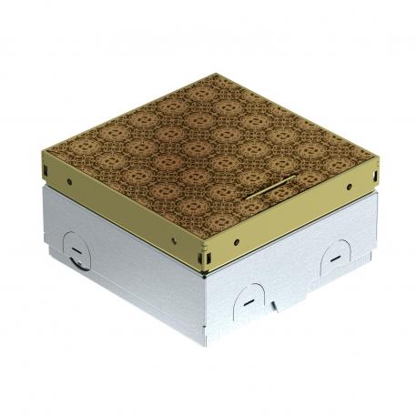 UDHOME-ONE floor socket, without floor covering recess, freely equippable, brass, decorative plate: marygold